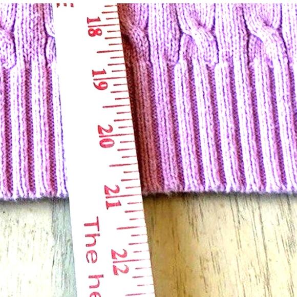 Y2K Tommy Hilfiger Cable Knit Sweater Chunky Pink Academia Preppy Barbie Women L - Picture 8 of 10